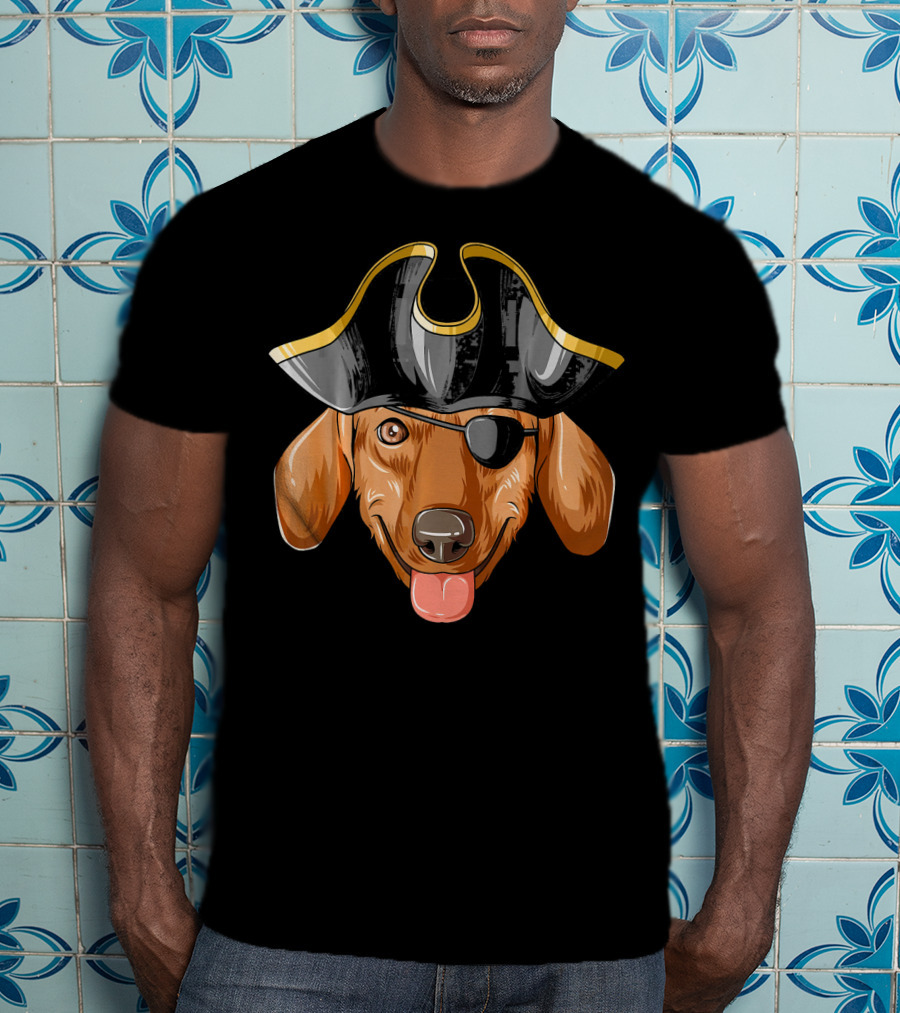 Pirate Dachshund With Pirates Hat And Eye Patch T-Shirt