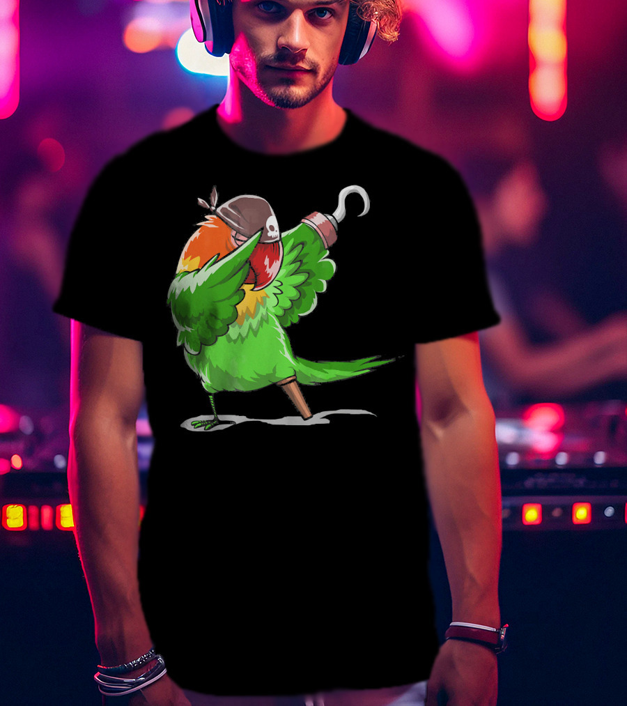 Gasparilla Pirate Parrot Dabbing With Peg Leg And Hook T-Shirt