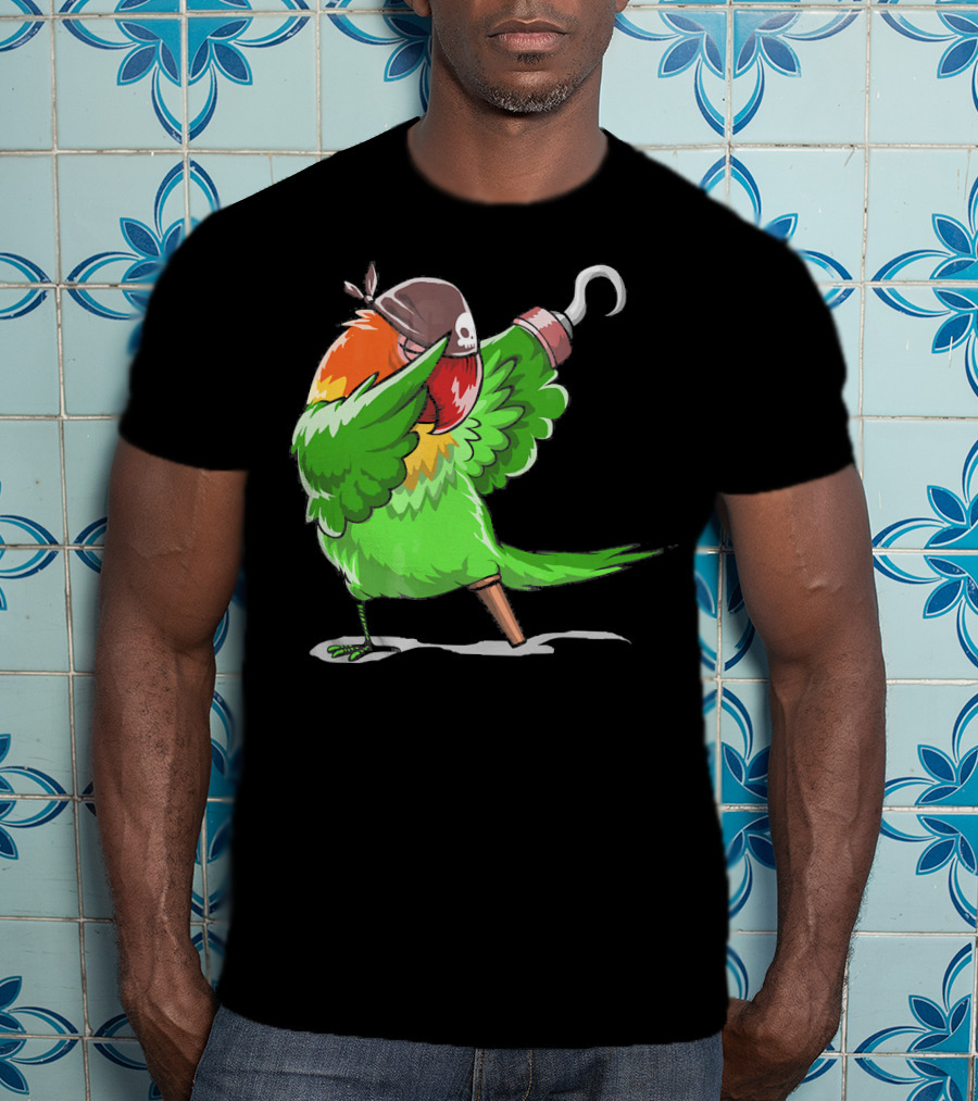 Gasparilla Pirate Parrot Dabbing With Peg Leg And Hook T-Shirt