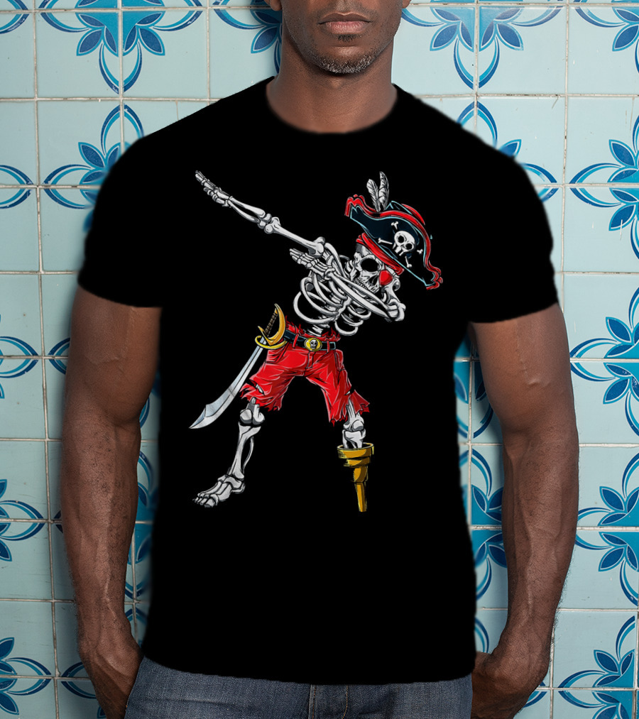 Dabbing Skeleton Pirate Dancing Halloween Kids Jol T-Shirt