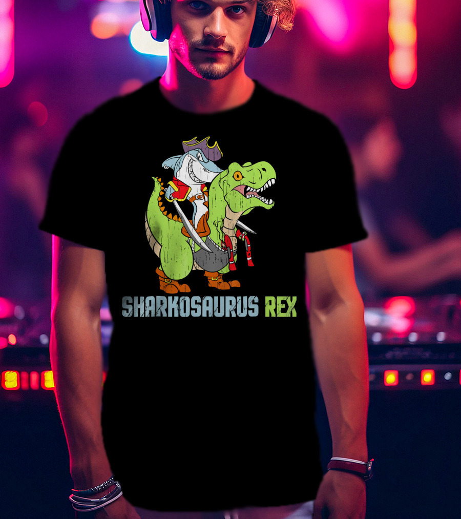SHARKOSAURUS REX Shark And Dinos Pirate Adventure T-Shirt