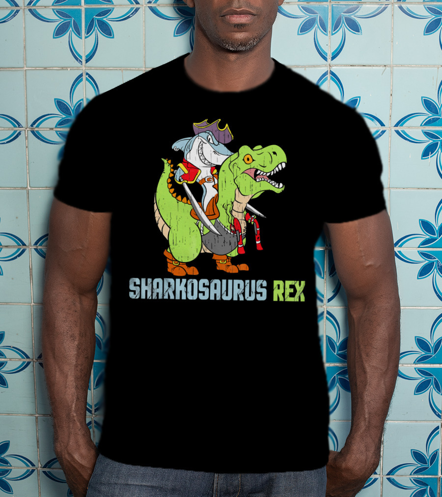 SHARKOSAURUS REX Shark And Dinos Pirate Adventure T-Shirt