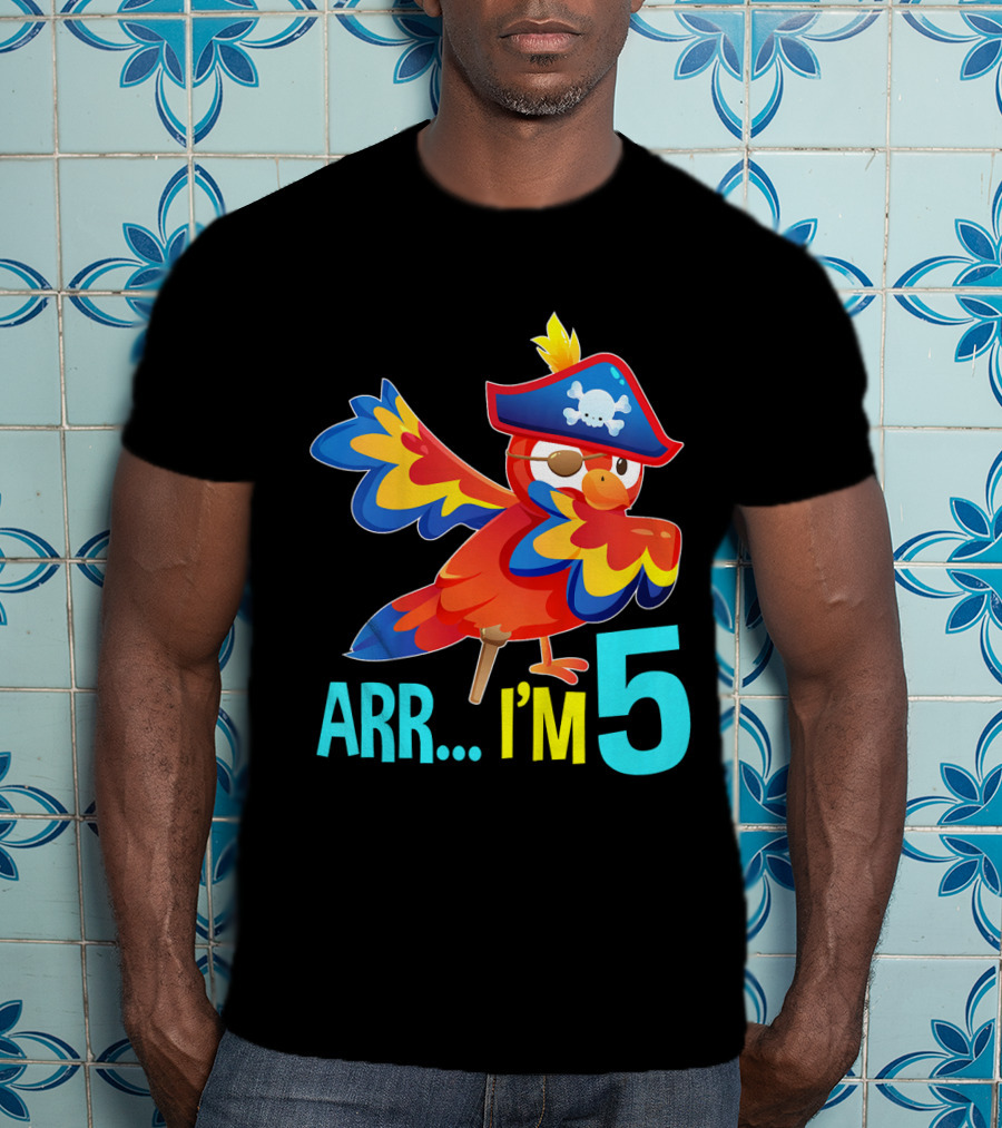 Arr I'm 5 Dabbing Parrot Pirate Kids T-Shirt
