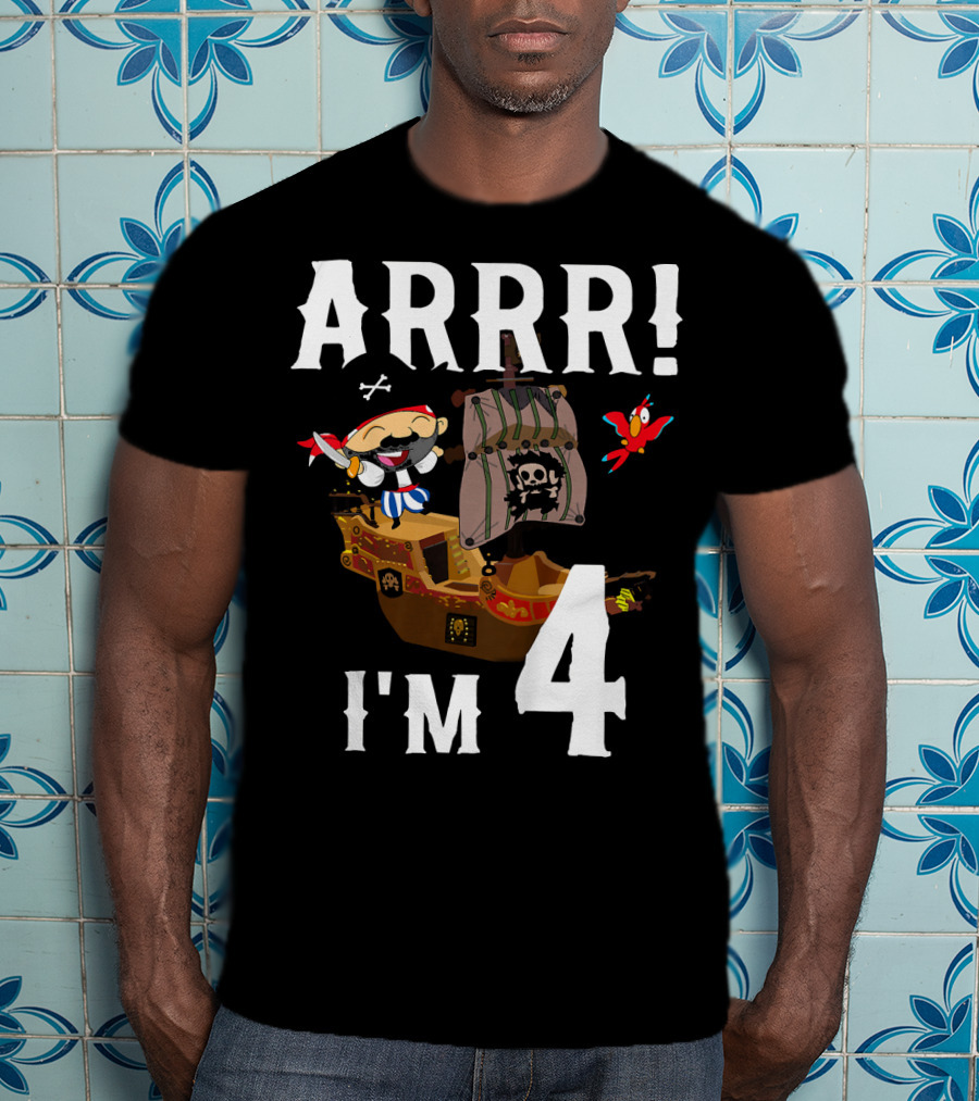 ARRR I'm 4 Pirate Birthday Kids T-Shirt