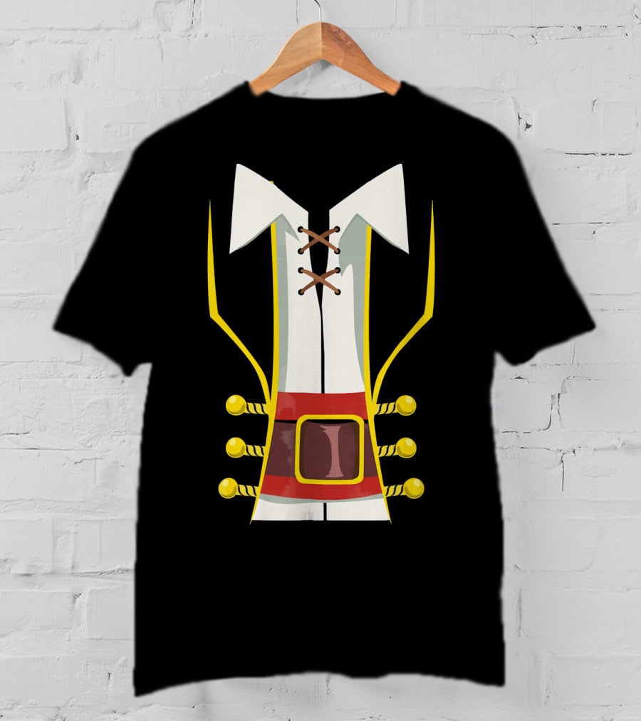 Pirate Buccaneer Halloween Costume Corset Vest Buckle T-Shirt