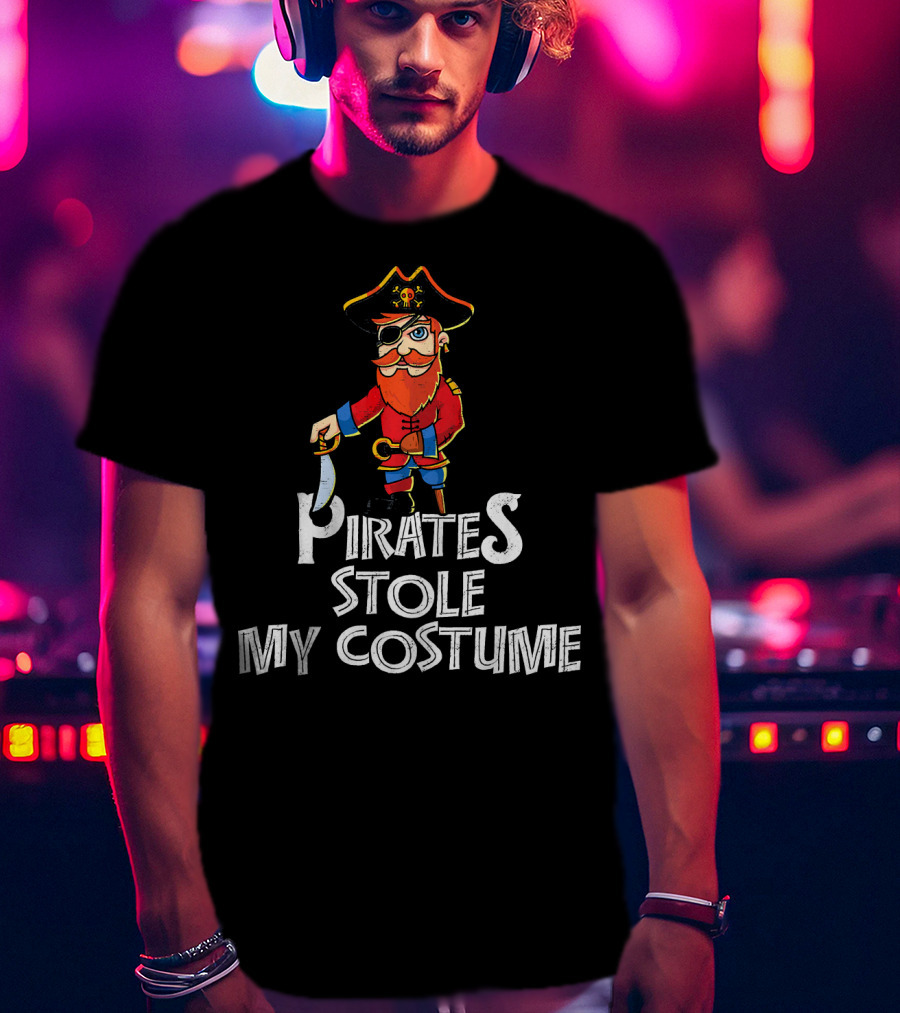Pirates Stole My Costume Pirate With Red Beard T-Shirt