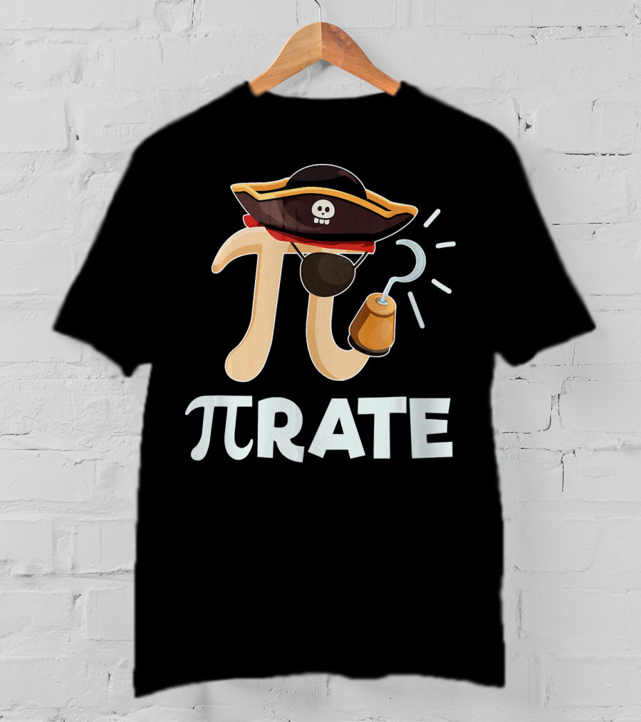 Pi Pirate Pi Day Math Pun Pirate Hat Hook T-Shirt