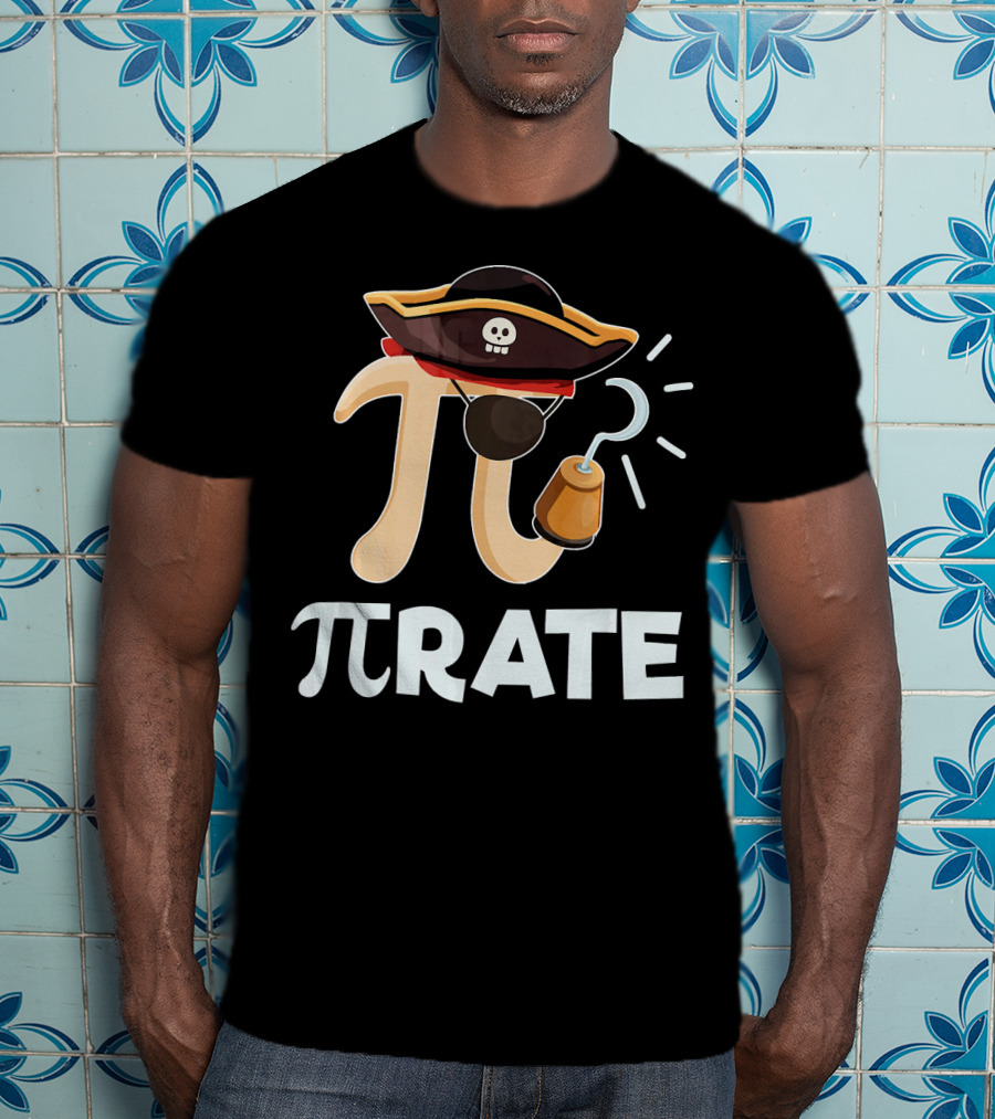 Pi Pirate Pi Day Math Pun Pirate Hat Hook T-Shirt