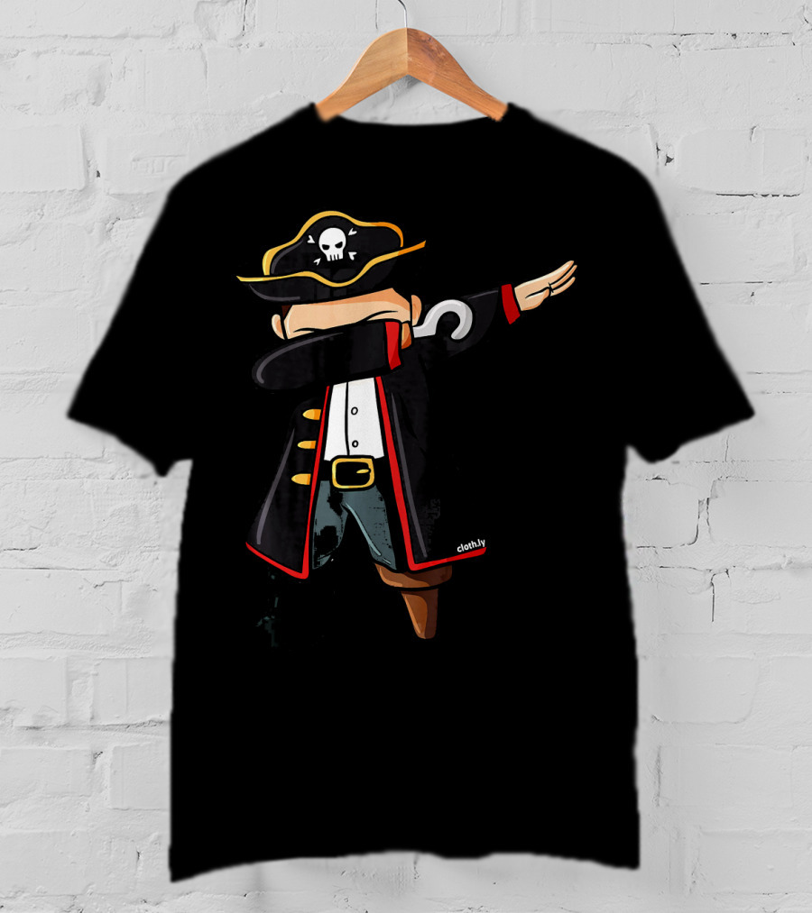 Dabbing Pirate Skull Hat Hook Arm Funny Pirates Dab T-Shirt