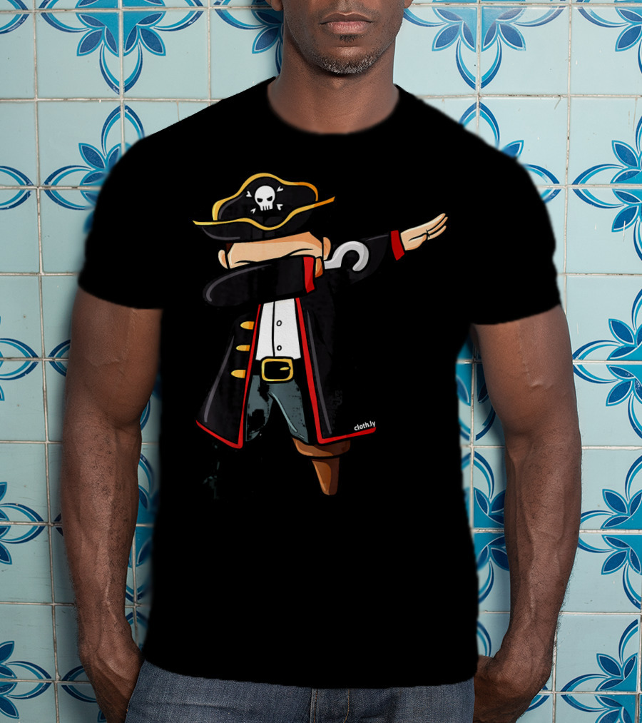 Dabbing Pirate Skull Hat Hook Arm Funny Pirates Dab T-Shirt