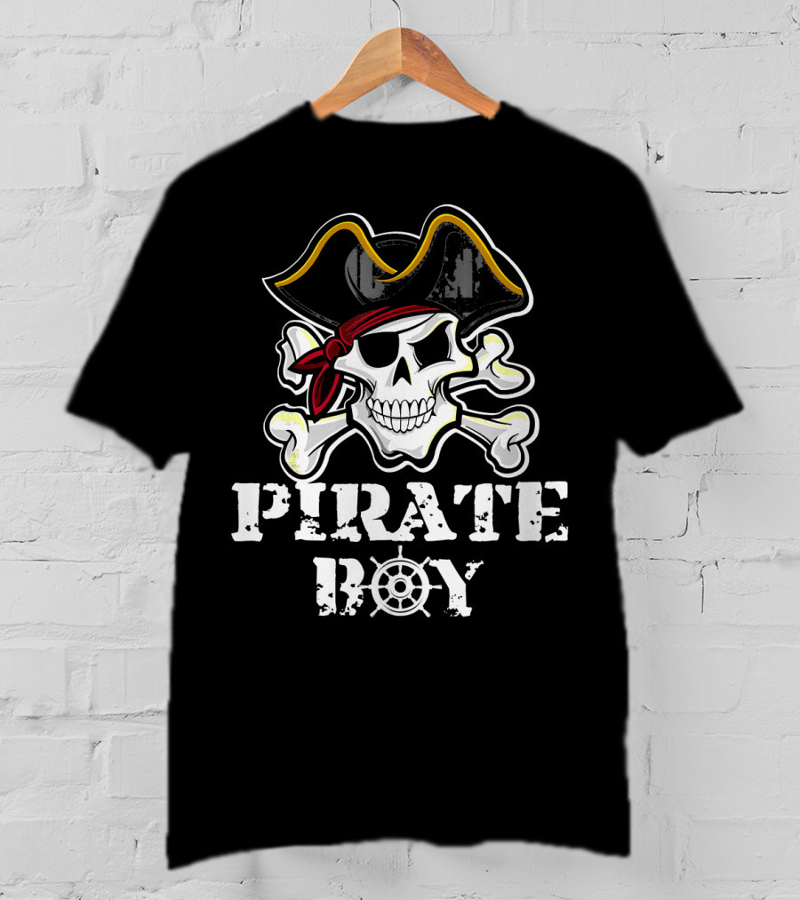 Pirate Boy Skull And Crossbones Halloween Birthday Party T-Shirt