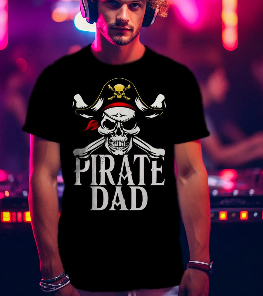 Pirate Dad Skull And Crossbones Funny Lon T-Shirt