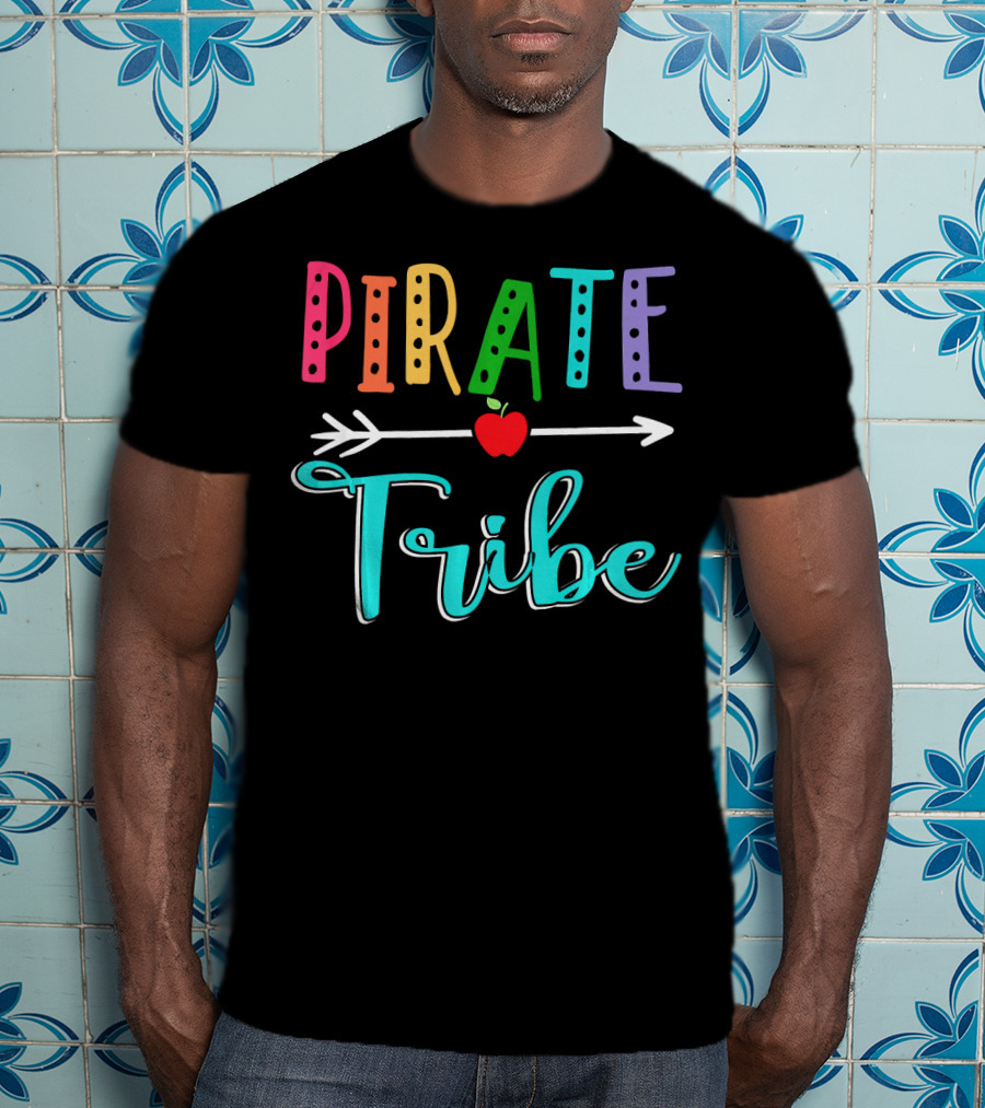Pirate Tribe Apple Arrow With Colorful Letters T-Shirt