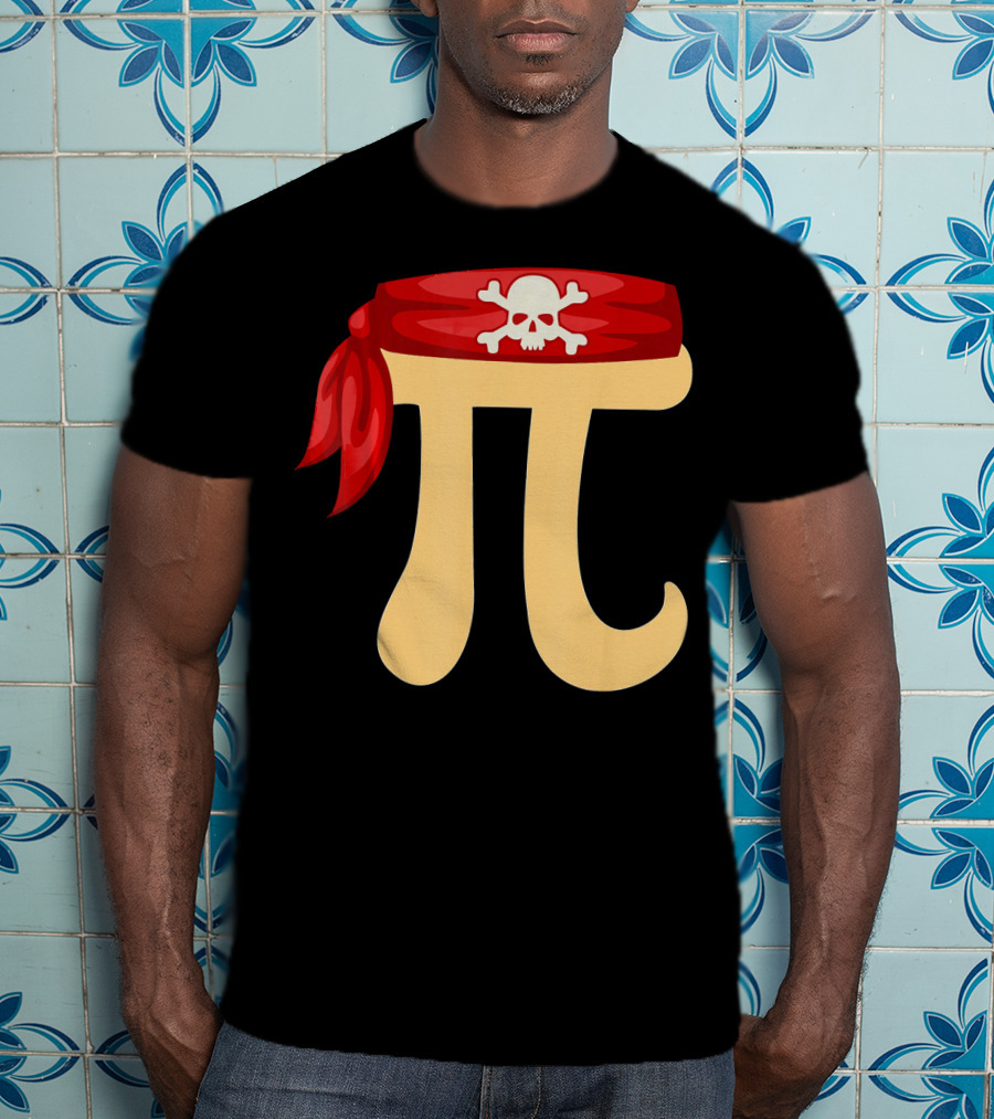 Pirate Pi Skull Crossbones Halloween Costume Math Pie T-Shirt