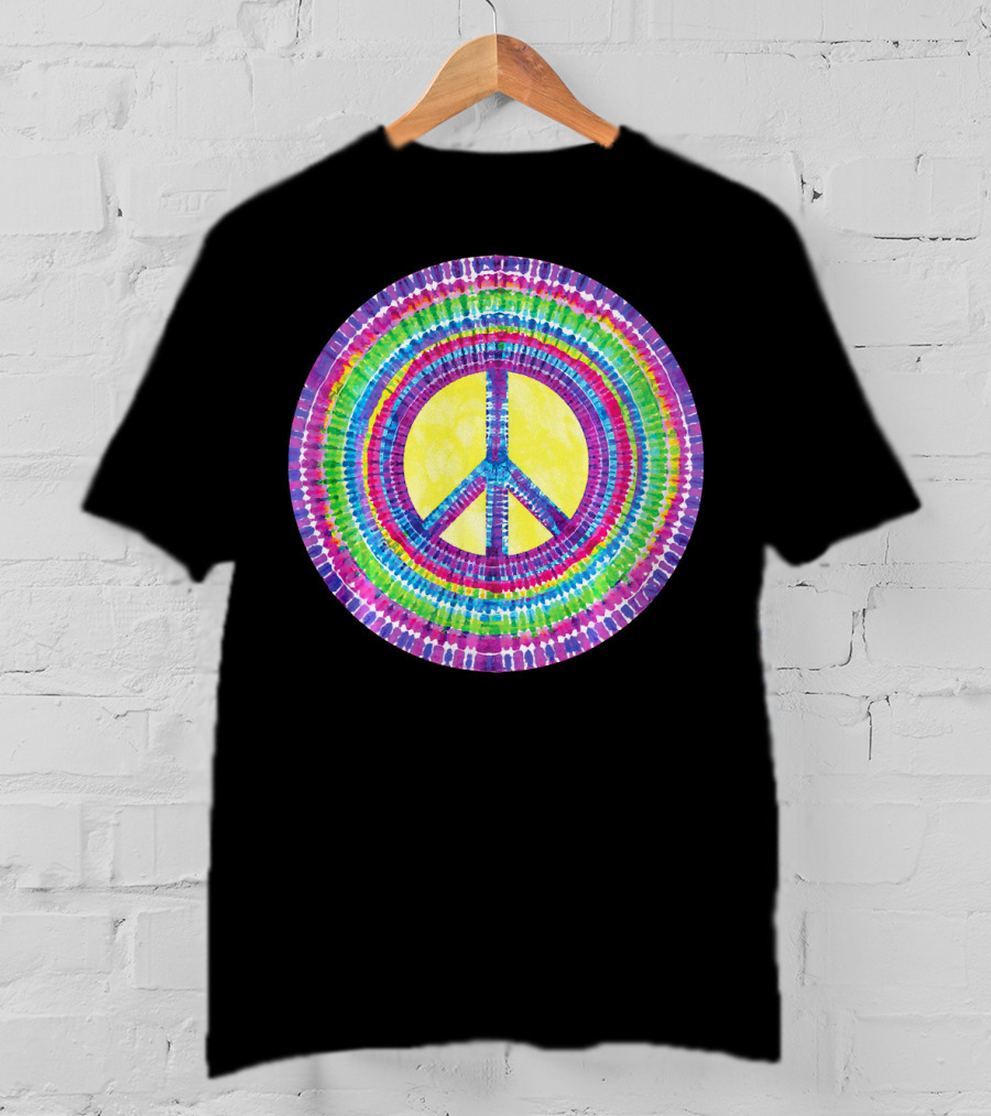 Tie Dye Peace Sign Tye Die Cool Psychedelic Rainbow T-Shirt