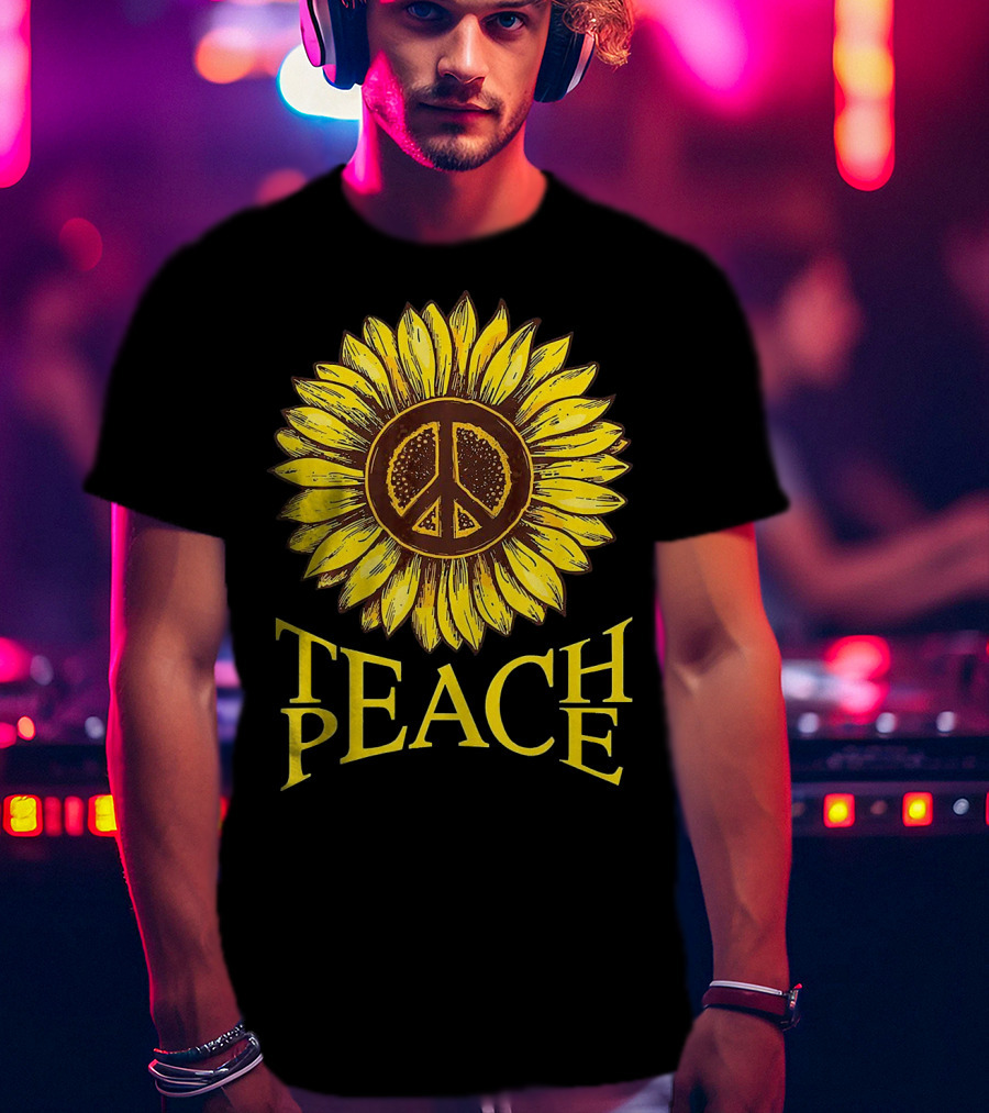 Teach Peace Sunflower Peace T-Shirt