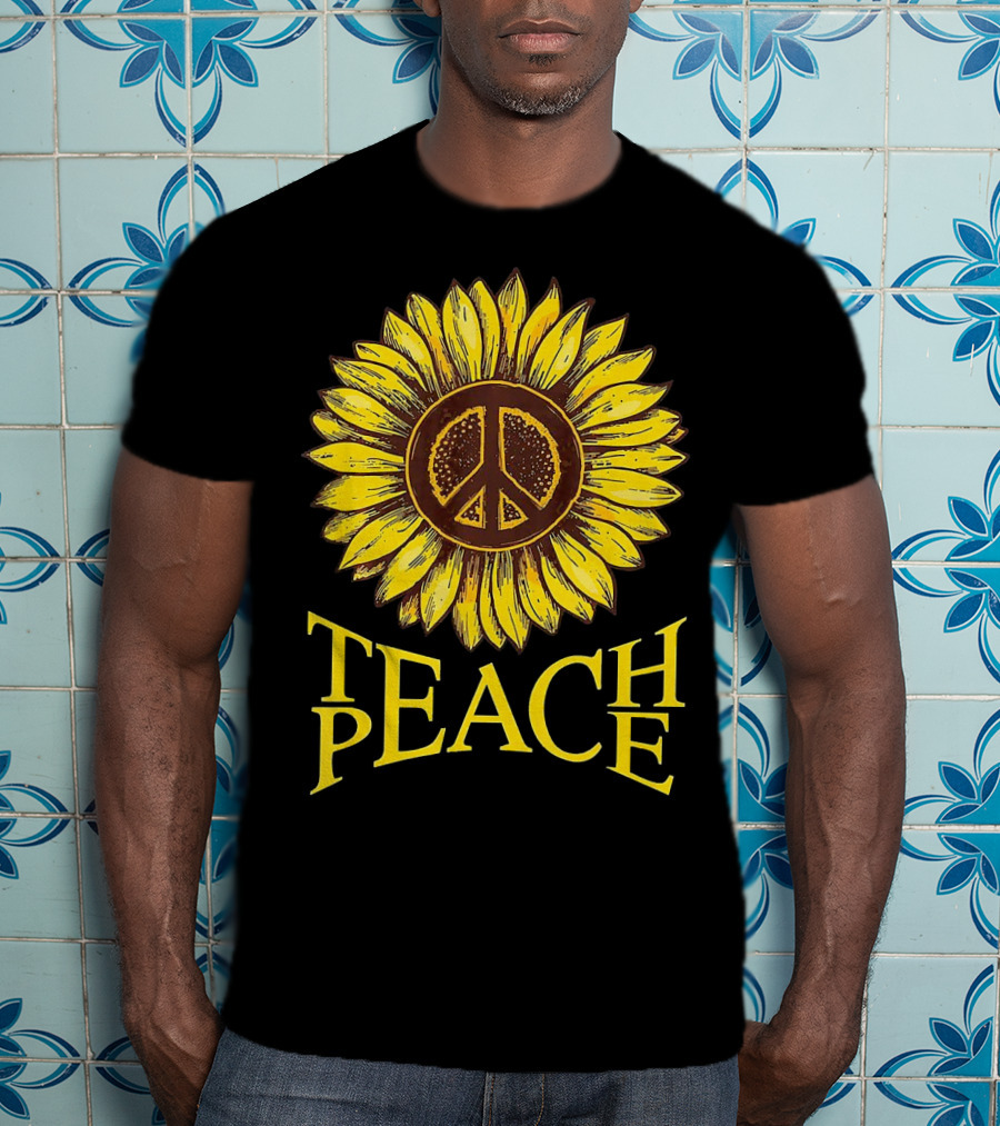 Teach Peace Sunflower Peace T-Shirt