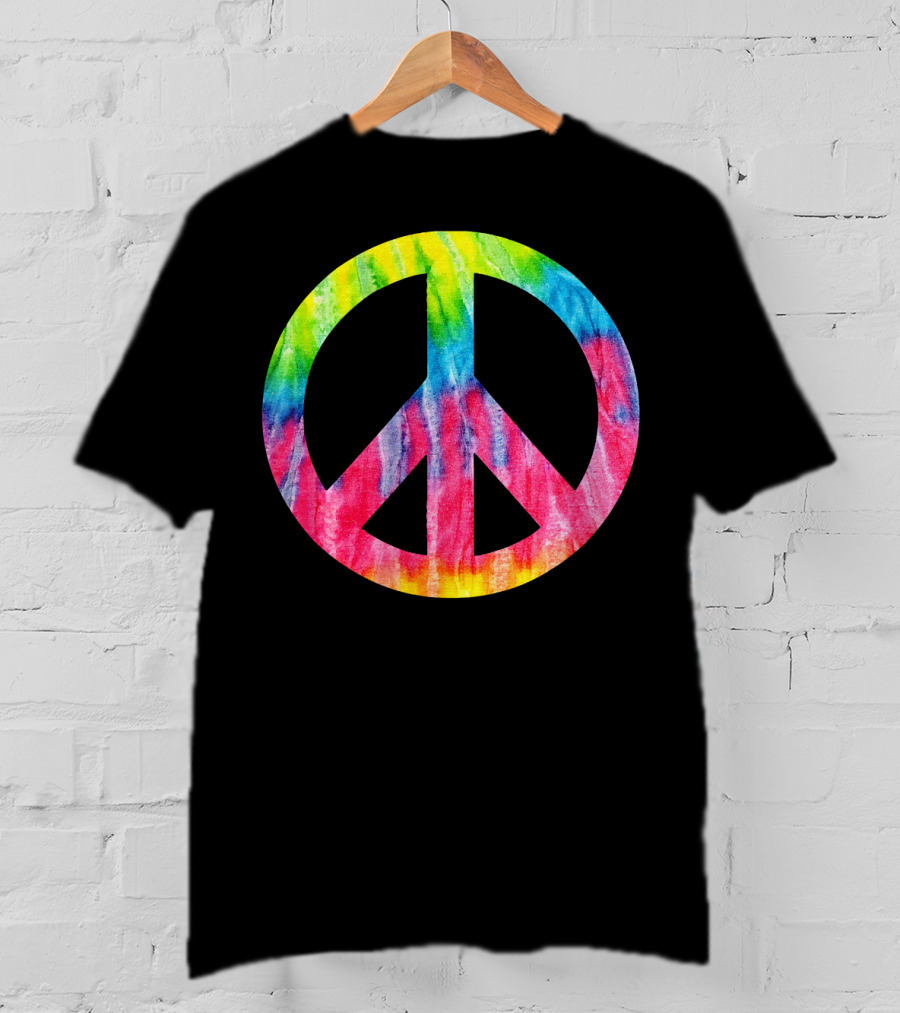 Tie Dye Peace Sign Hippie 60s 70s Halloween Costume T-Shirt
