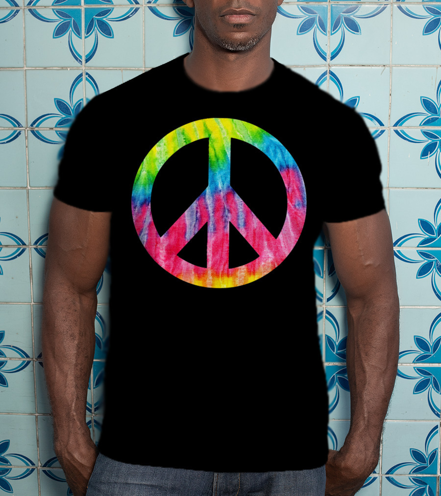 Tie Dye Peace Sign Hippie 60s 70s Halloween Costume T-Shirt