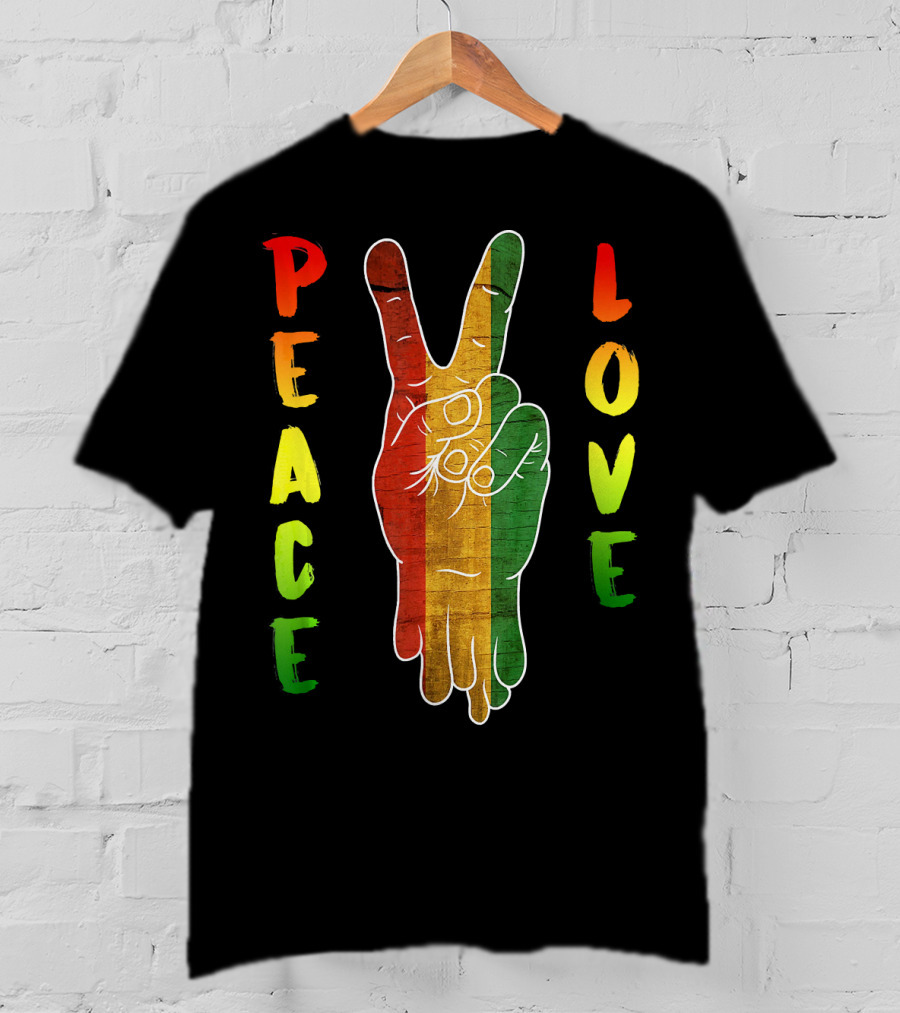 Peace Love Jamaica Reggae Music Rasta Pride T-Shirt