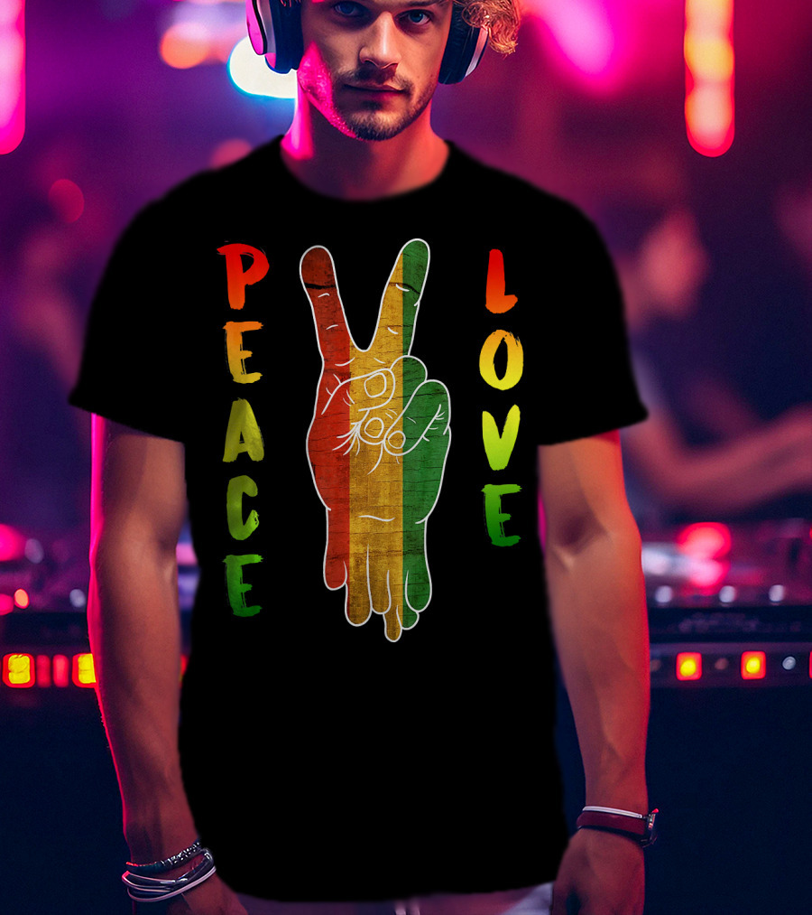 Peace Love Jamaica Reggae Music Rasta Pride T-Shirt