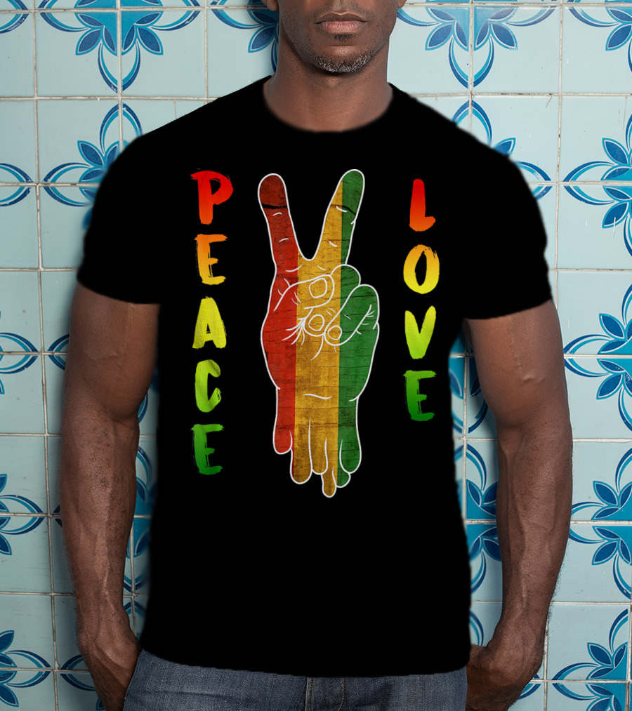 Peace Love Jamaica Reggae Music Rasta Pride T-Shirt