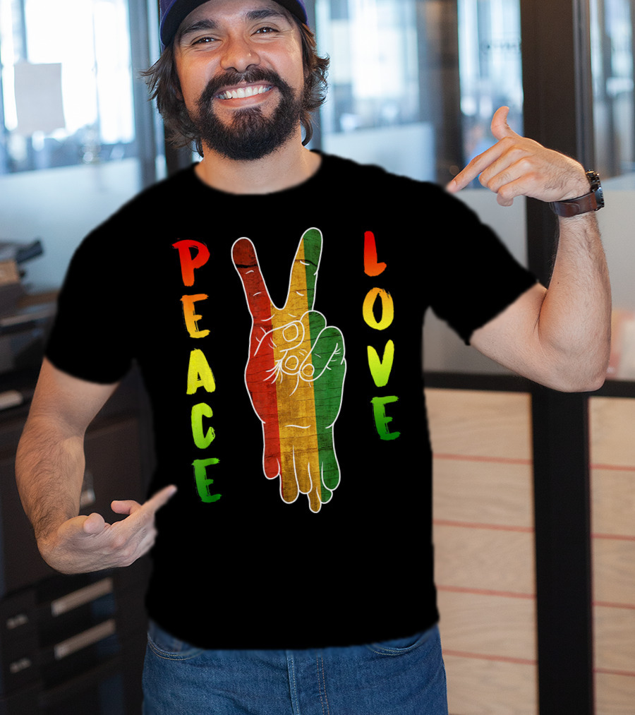 Peace Love Jamaica Reggae Music Rasta Pride T-Shirt