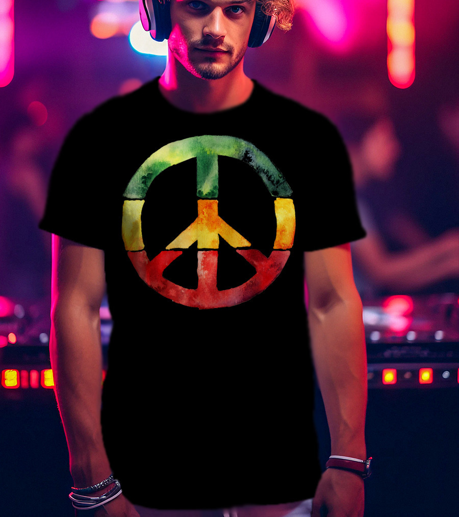 Peace Sign Rasta Reggae Roots One Love T-Shirt