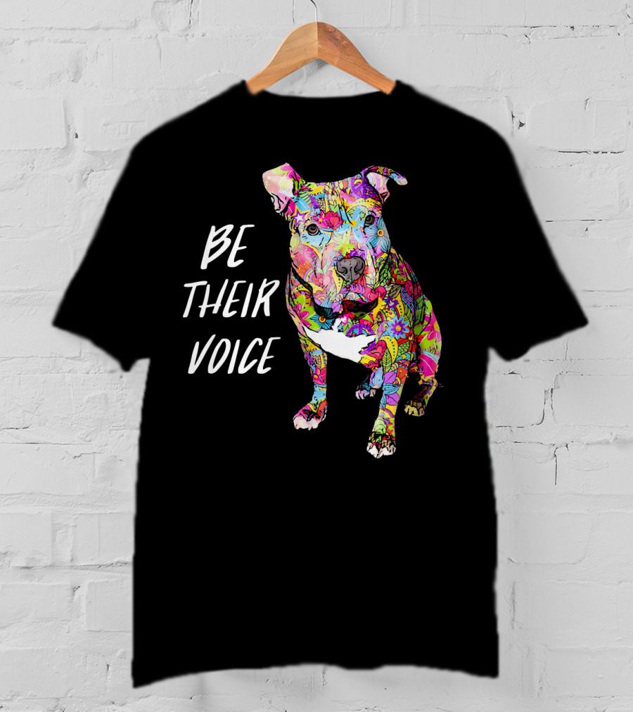 Be Their Voice Pitbull Hippie Peace Love T-Shirt