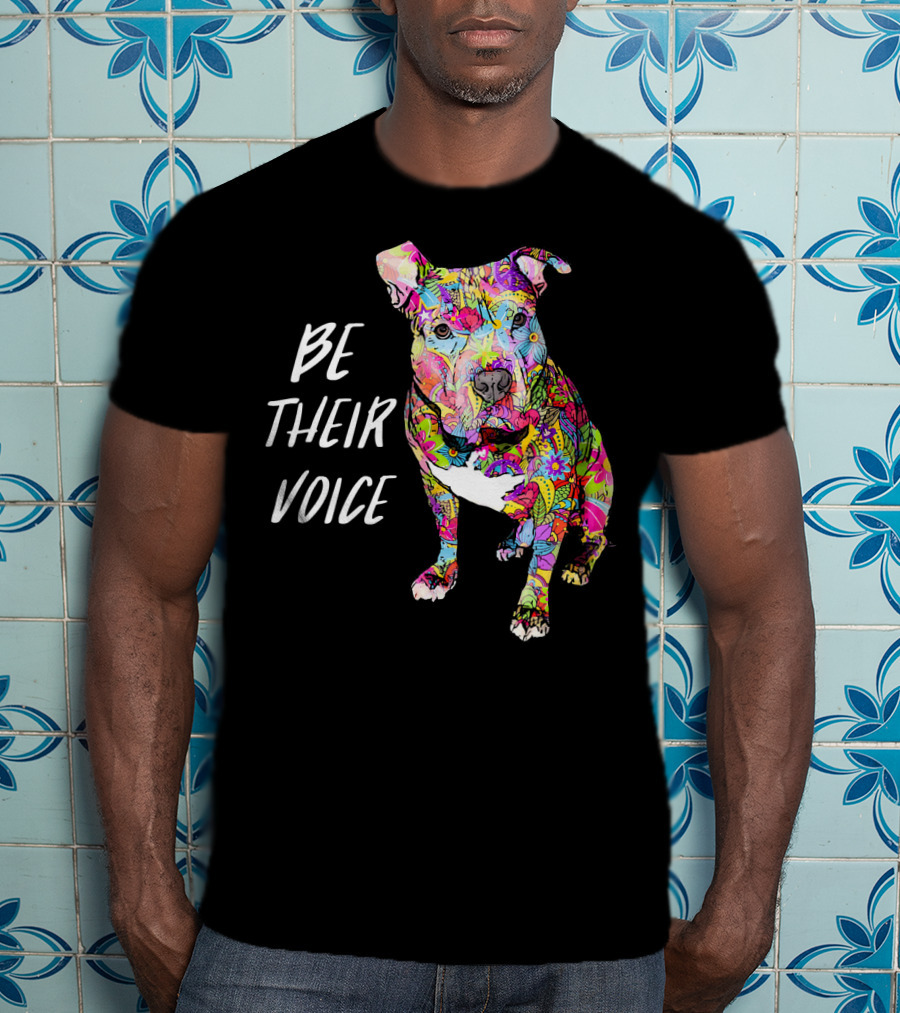 Be Their Voice Pitbull Hippie Peace Love T-Shirt