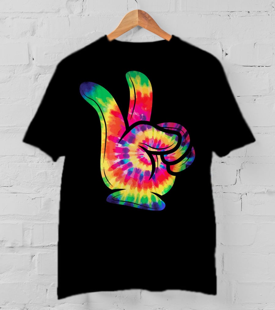 Peace Sign Tie-Dye Hippies Love 60s 70s Colorful T-Shirt