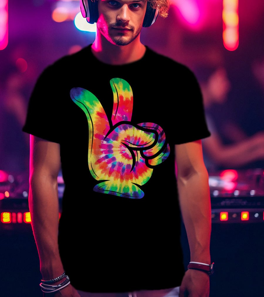 Peace Sign Tie-Dye Hippies Love 60s 70s Colorful T-Shirt