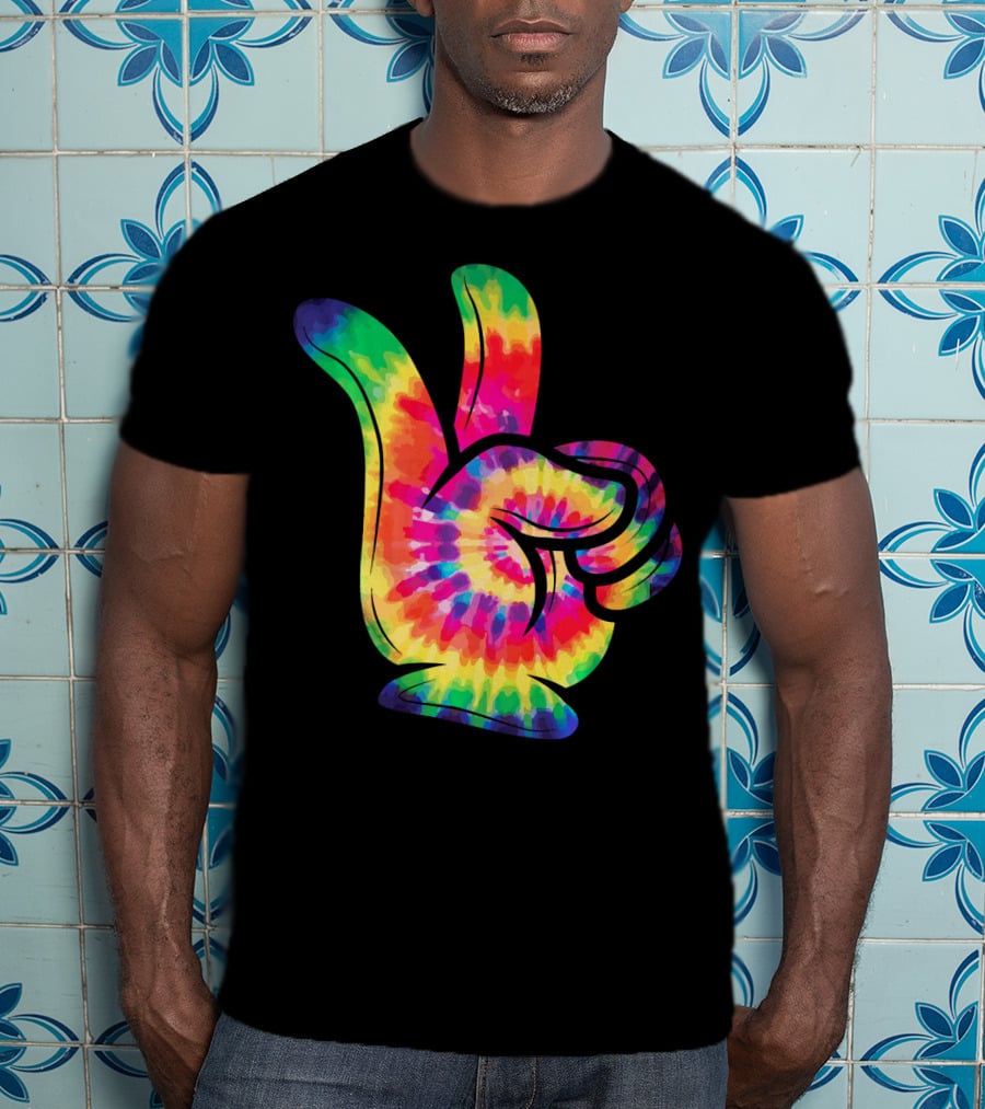 Peace Sign Tie-Dye Hippies Love 60s 70s Colorful T-Shirt