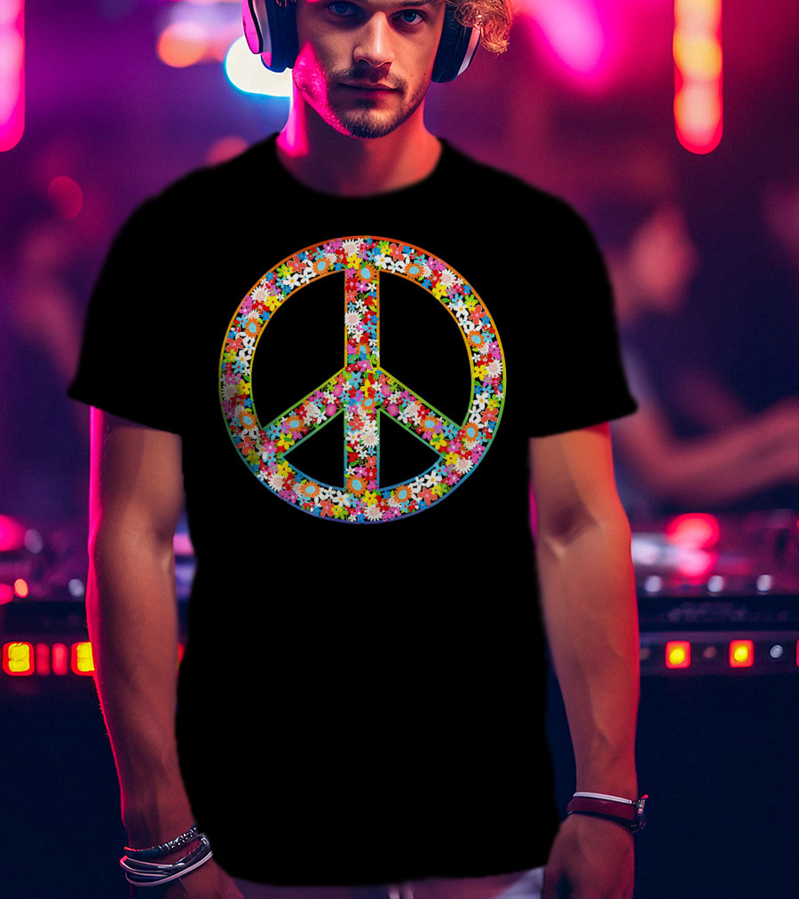 Hippie Flower-Powered Peace T-Shirt