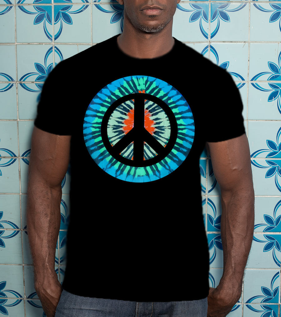Tie Dye Peace Sign Colorful Retro Psychedelic 60s T-Shirt
