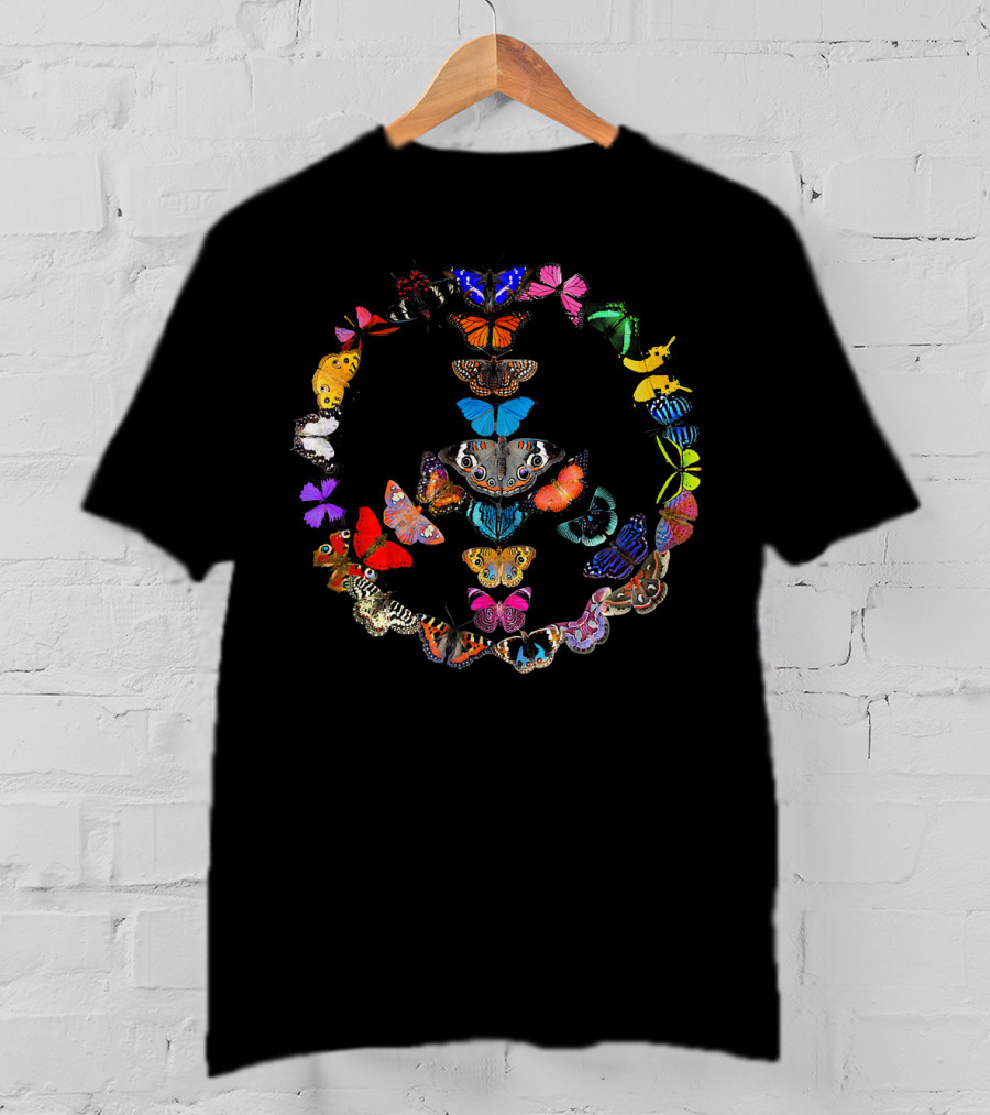Peace Sign Butterfly Circle Harmony T-Shirt