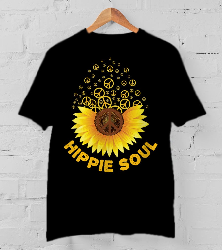 Hippie Soul Sunflower Peace Signs T-Shirt