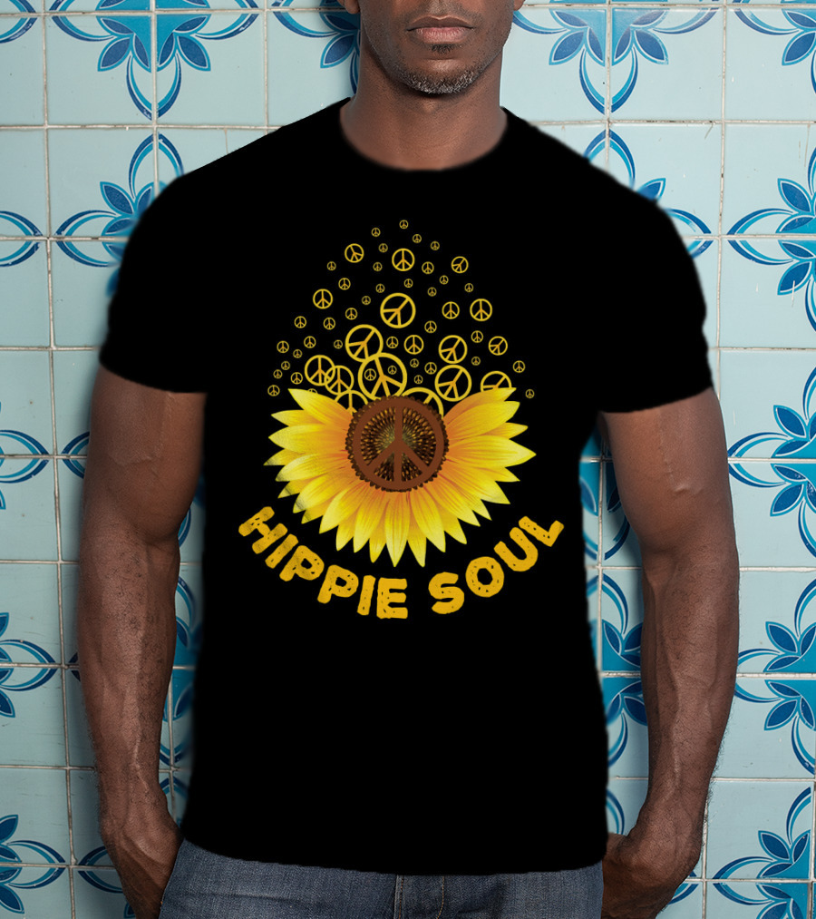 Hippie Soul Sunflower Peace Signs T-Shirt