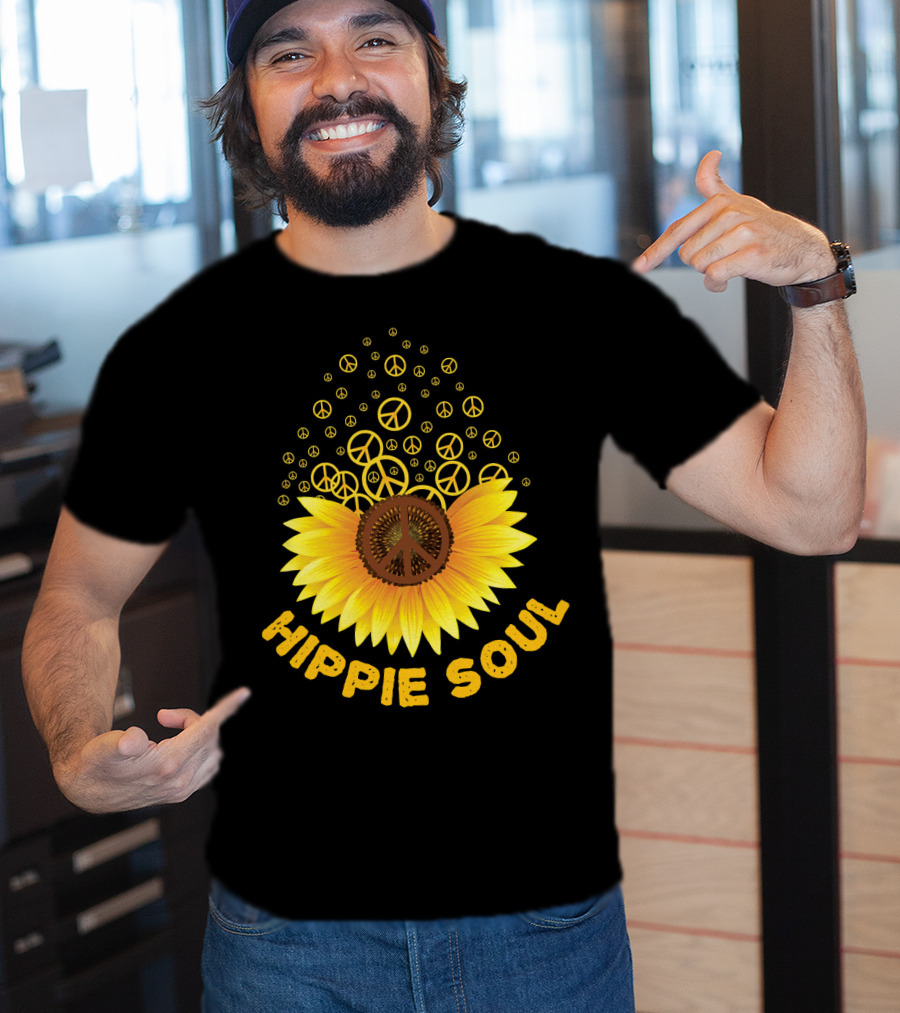 Hippie Soul Sunflower Peace Signs T-Shirt