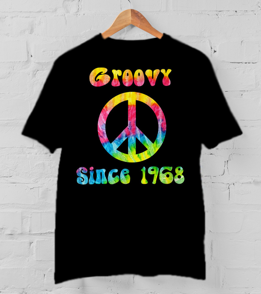 Groovy Peace Sign Tie-Dye Vibes Since 1968 T-Shirt