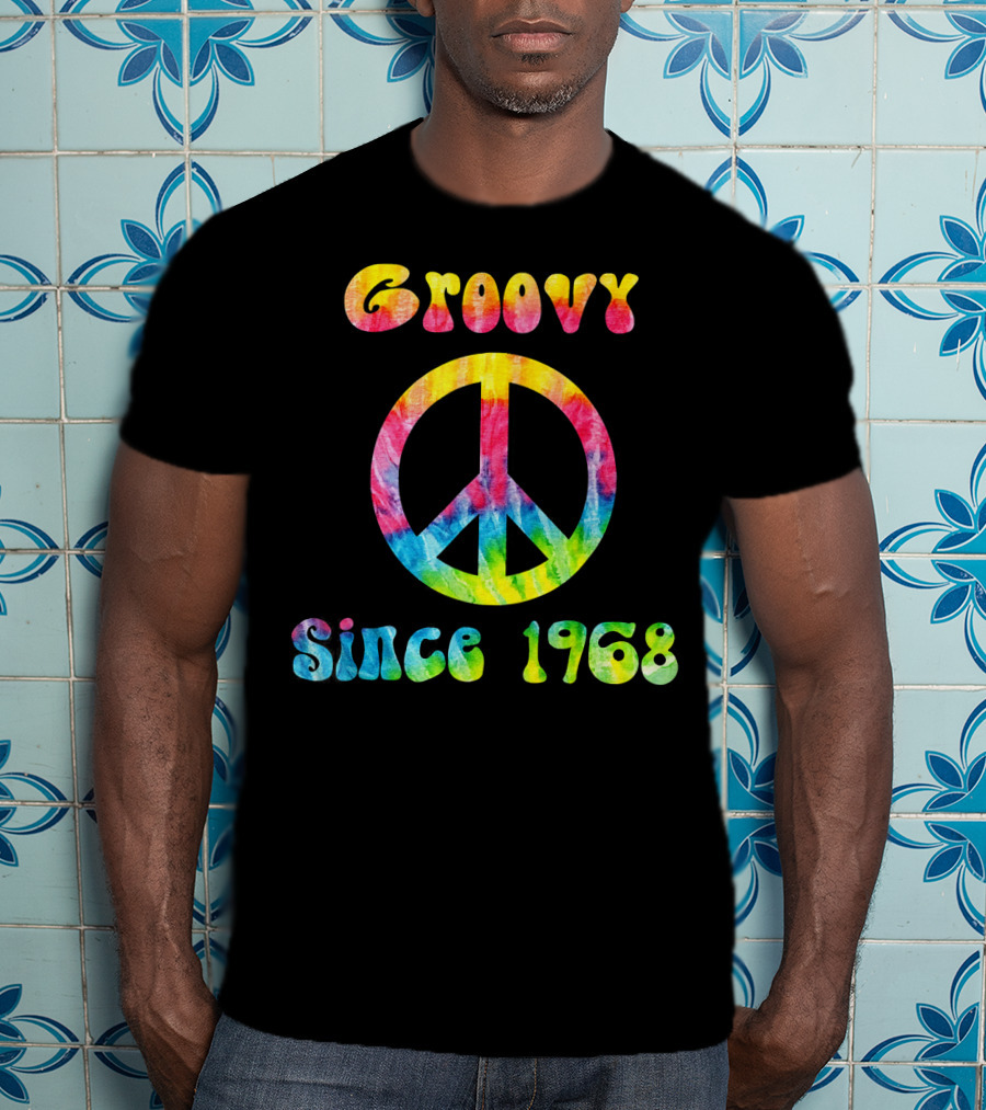 Groovy Peace Sign Tie-Dye Vibes Since 1968 T-Shirt