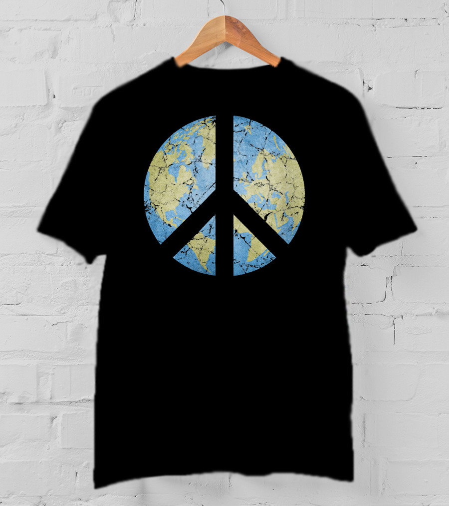 Vintage Earth Peace Symbol World Peace T-Shirt