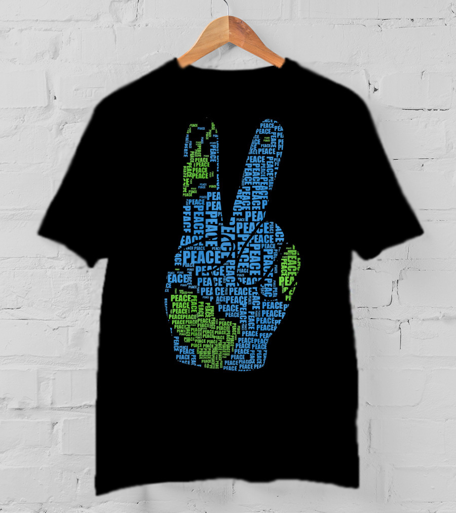 Peace Sign Fingers Hand Earth Love Peace Peace Peace Hippi T-Shirt
