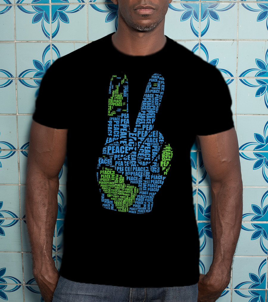 Peace Sign Fingers Hand Earth Love Peace Peace Peace Hippi T-Shirt