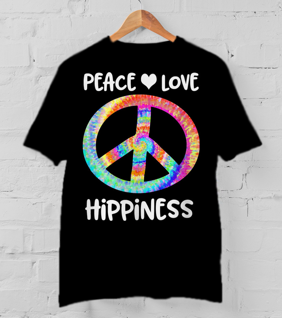Peace Love Hippiness Tie Dye Peace Sign T-Shirt