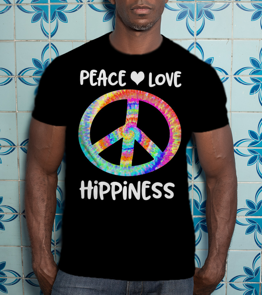 Peace Love Hippiness Tie Dye Peace Sign T-Shirt