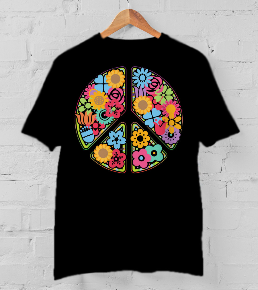 Flower Peace Love Imagine Floral T-Shirt