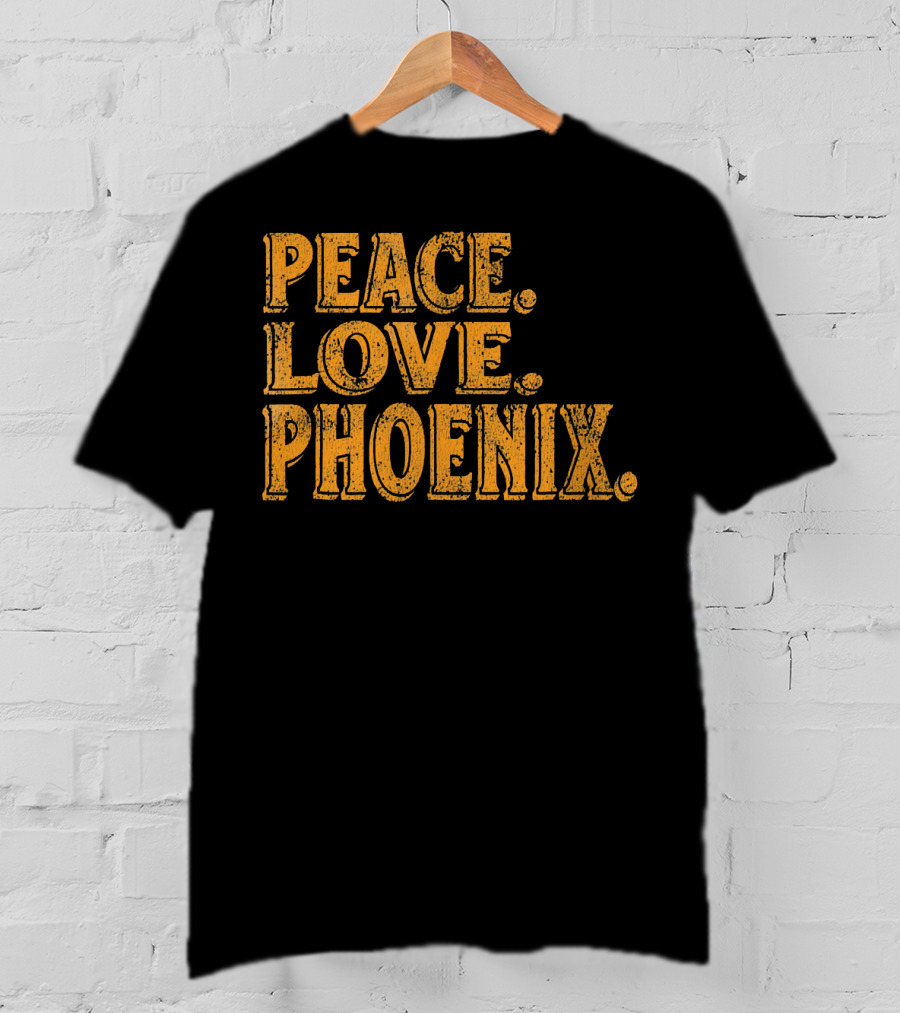 Peace Love Phoenix Retro Vibes Arizona T-Shirt