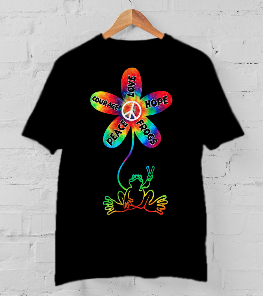 Peace Love Hope Courage Frogs T-Shirt