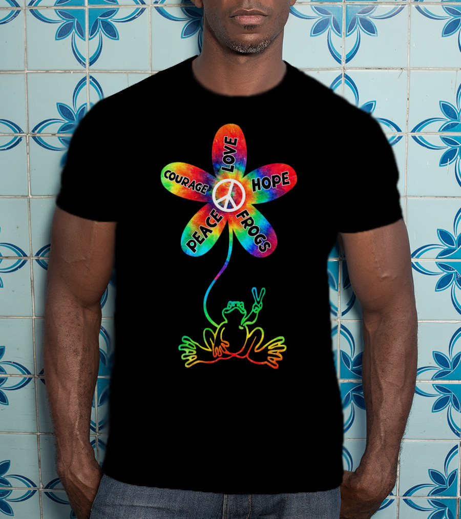 Peace Love Hope Courage Frogs T-Shirt